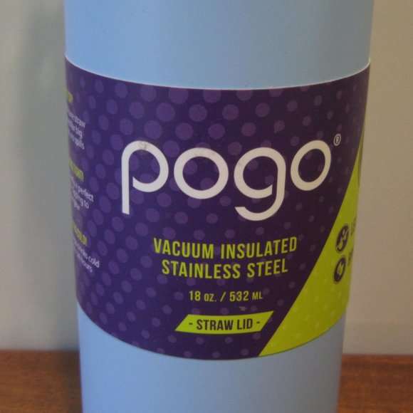 NEW PoGo 18 Oz Vacuum Insulated Stainless Steel Water Bottle-Halogen Blue sports - Picture 5 of 10